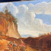 Oil painting on canvas from the 18th century featuring young peasant women.