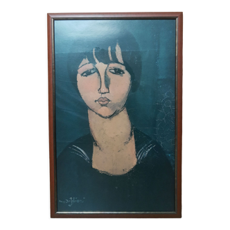 Portrait femme illustration peintre italien Amedeo Modigliani