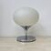 Opaline glass chromed steel & cast iron Space Age lamp by Kaiser Leuchten,