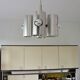 Hanging lamp 4 brushed metal lights space age 70s