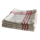 5 antique red and white checked tea towels