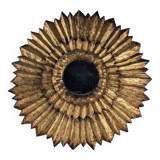 Double-Layered Sunburst Mirror in Wood and Gold Leaf