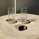 Set of 3 fossilized wood coasters (clear)