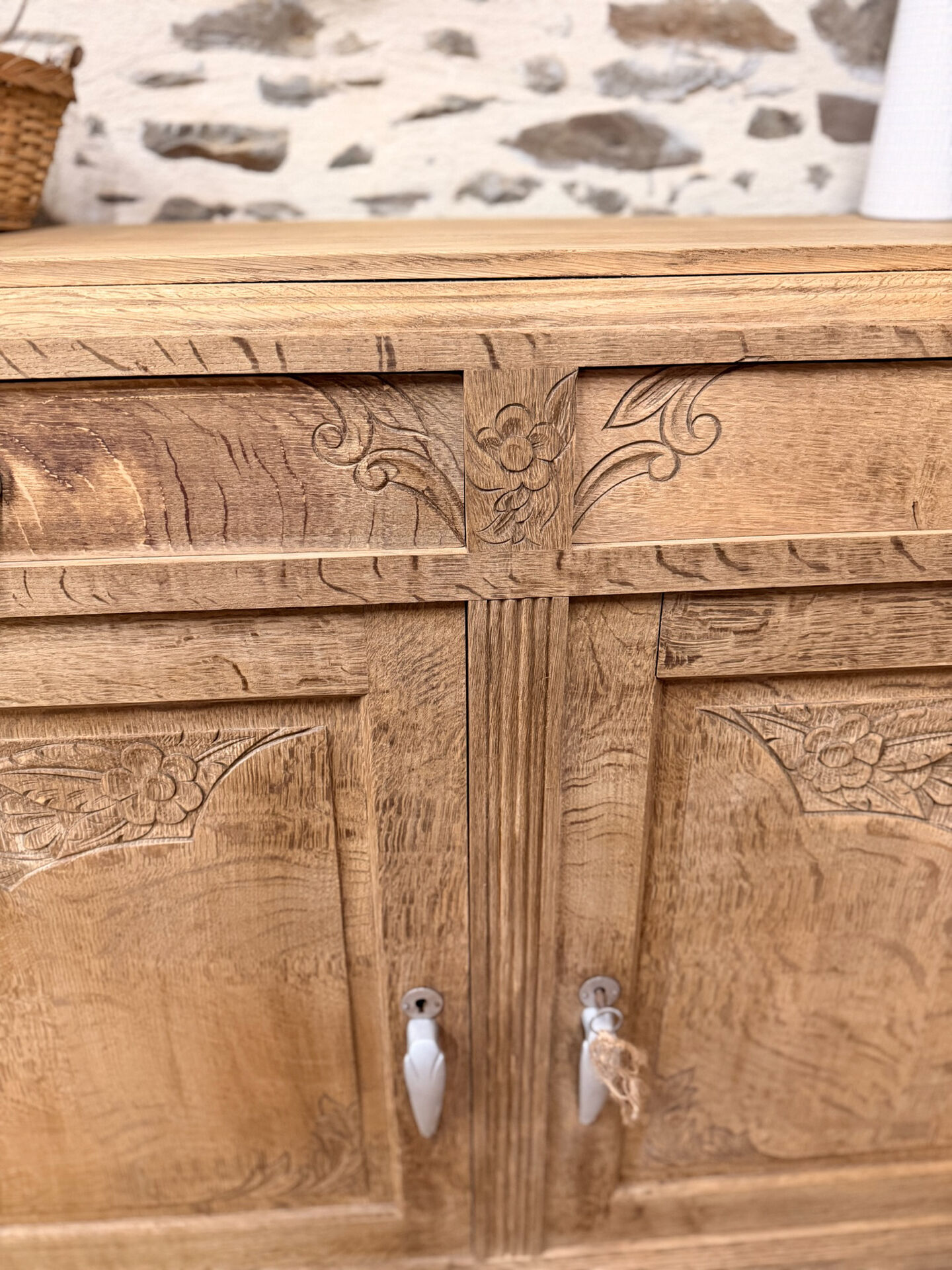 Superb stripped Art Deco wooden buffet