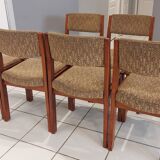 Suite of 6 vintage Baumann dining chairs 1970