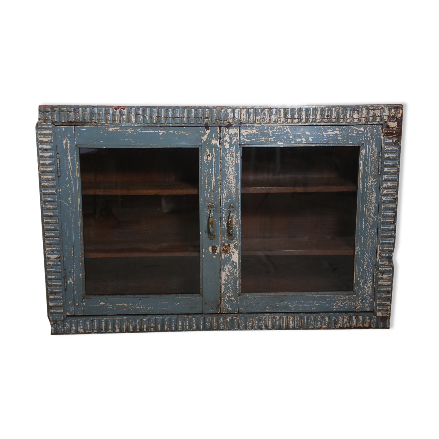 Vitrine murale en teck birman ancien