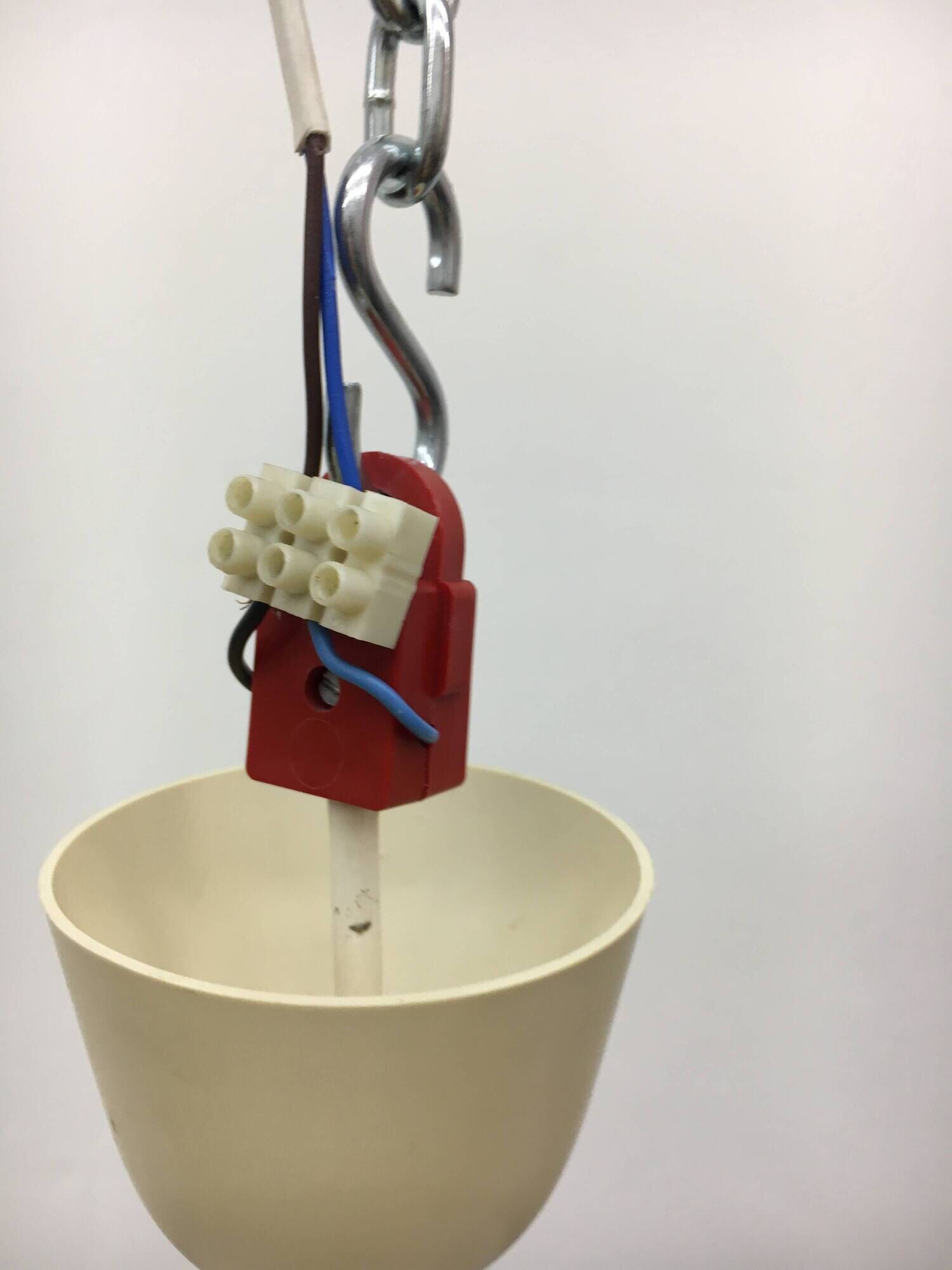Doria Leuchten Germany Mid Century hanging lamp purple glass space age, 197