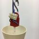 Doria Leuchten Germany Mid Century hanging lamp purple glass space age, 197