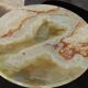 Table basse rode de salon marbre onyx et bronze