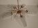 Vintage chandelier 5 brass and vere fires