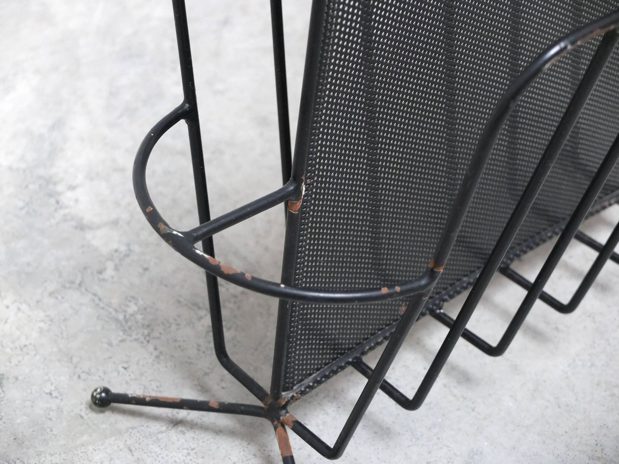 Rare magazine holder by Mathieu Matégot for Artimeta, 1950s