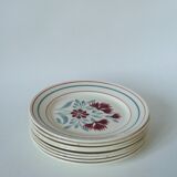 Lot de 8 assiettes à dessert Lunéville modèle Herblay 1950