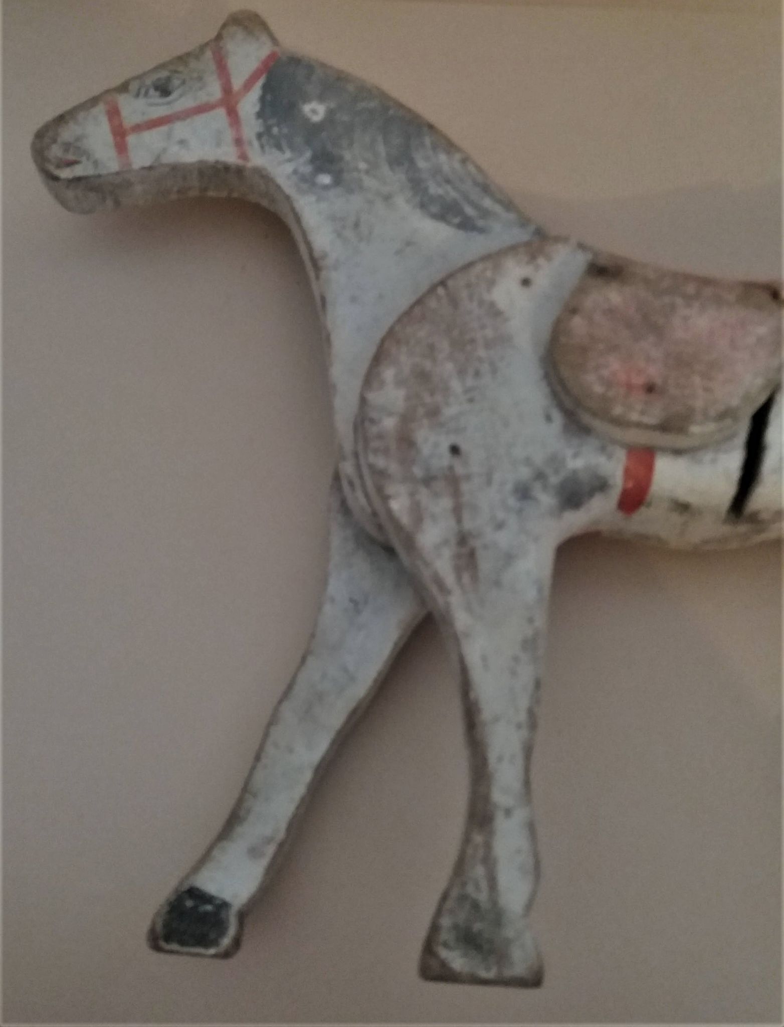 Jouet cheval en bois articulé ancien, début XXème