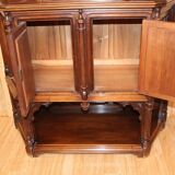 Credence in walnut 19th neo-gothic flamboyant