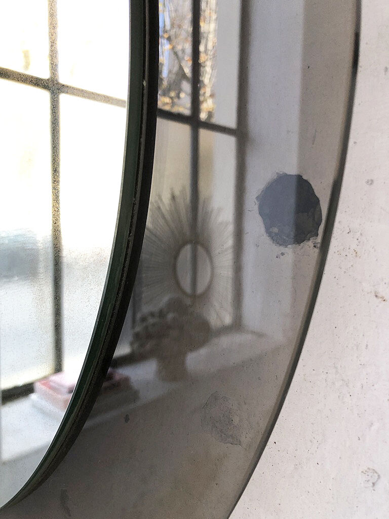 Smoked round design mirror Veca Italy