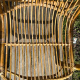 Vintage 1970s rattan armchair pair