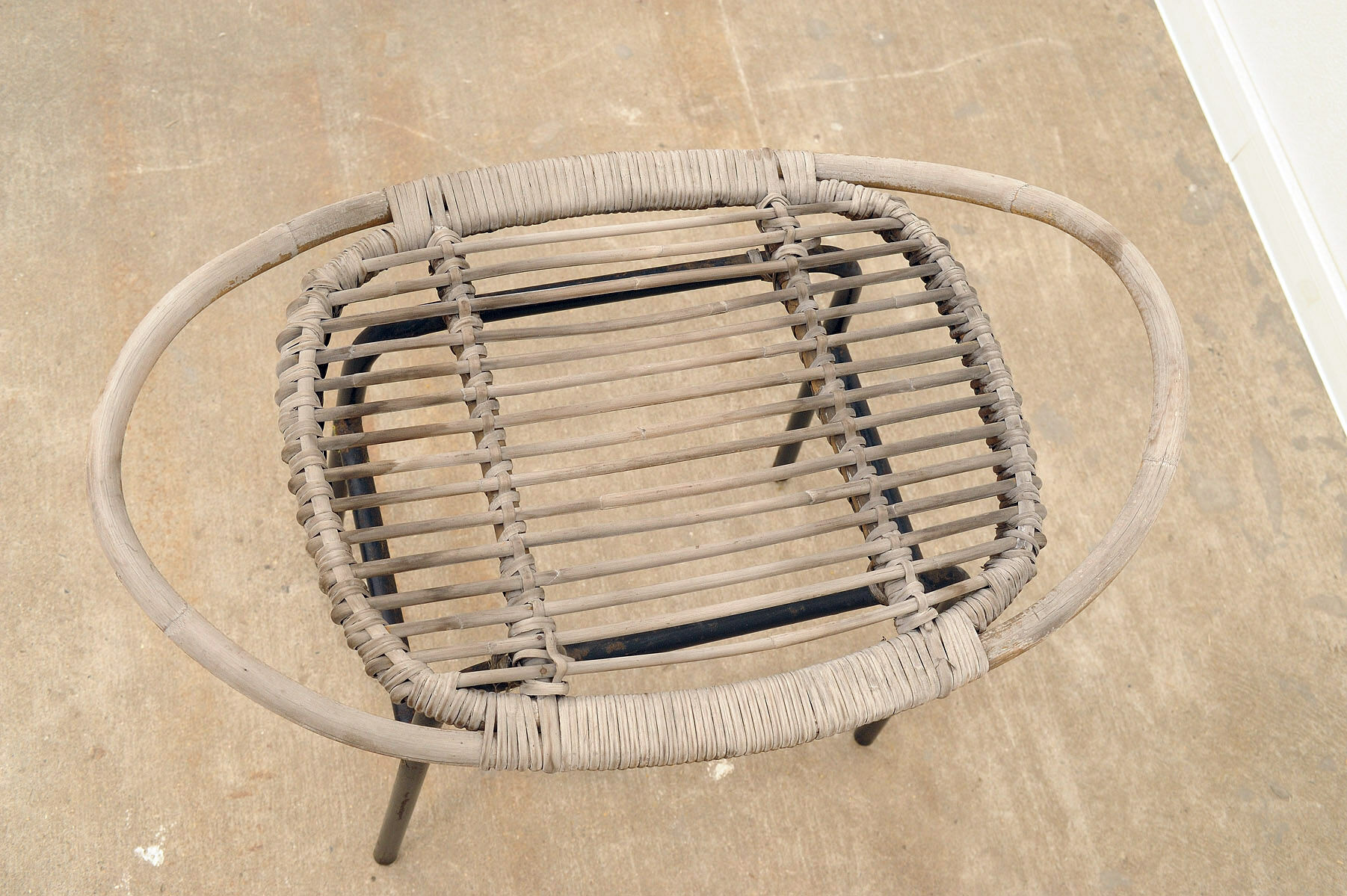 Mid century rattan stool by Alan Fuchs for Uluv 1960´s Czechoslovakia