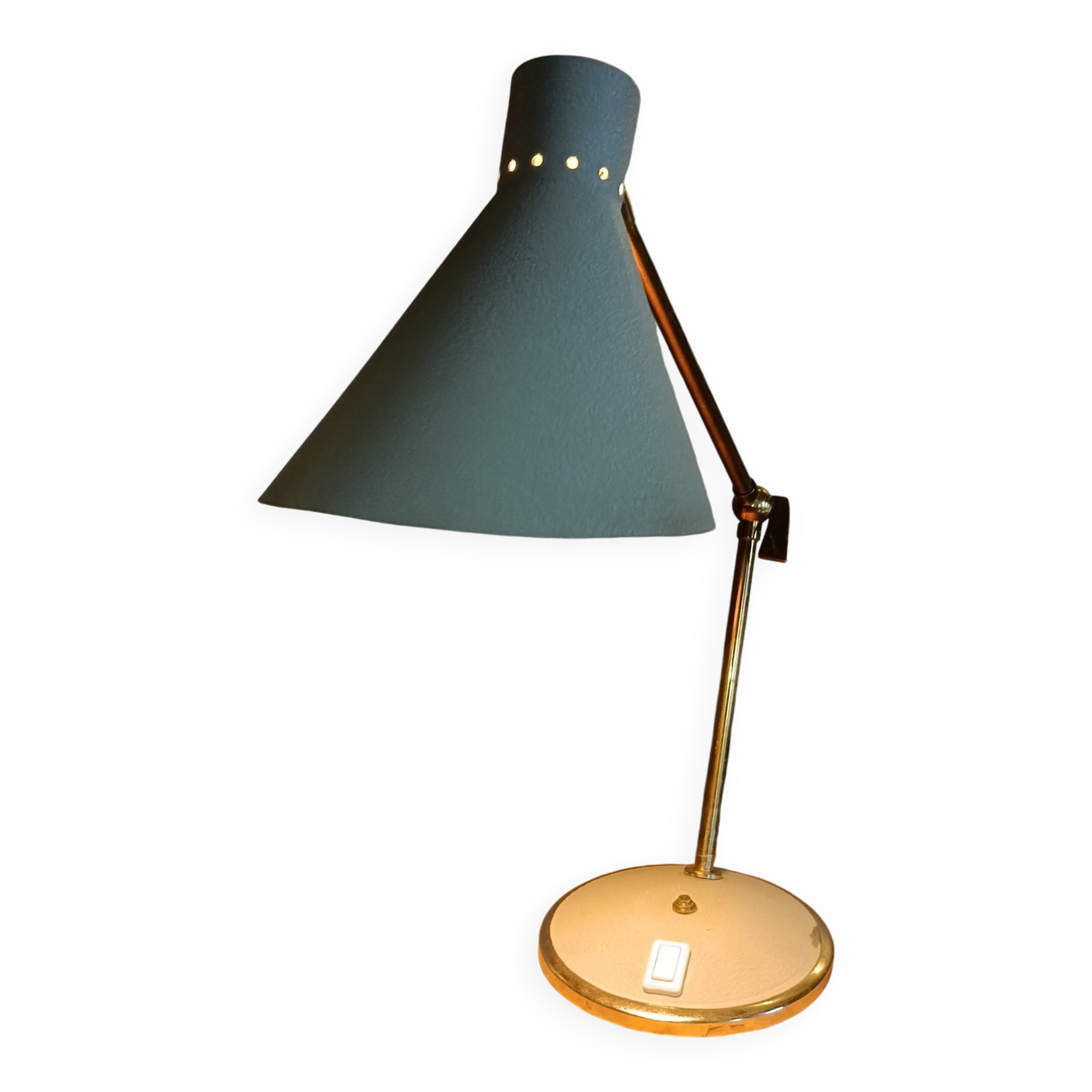 Gray metal diabolo lamp, 1950