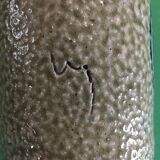 Sandstone scroll vase signed Jean Claude Monange, daisy motif