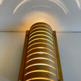 Vintage ikea bent wood and steel wall light