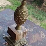 Bronze and marble pineapple lamp, vintage 1960s/70s.
