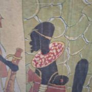 Grande Quadro Batik Africano Originale Firmato "Hamidi" Arte su Tessuto 88x