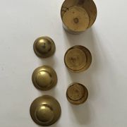 Set of 3 vintage boxes with genuine brass lids, 1950s.