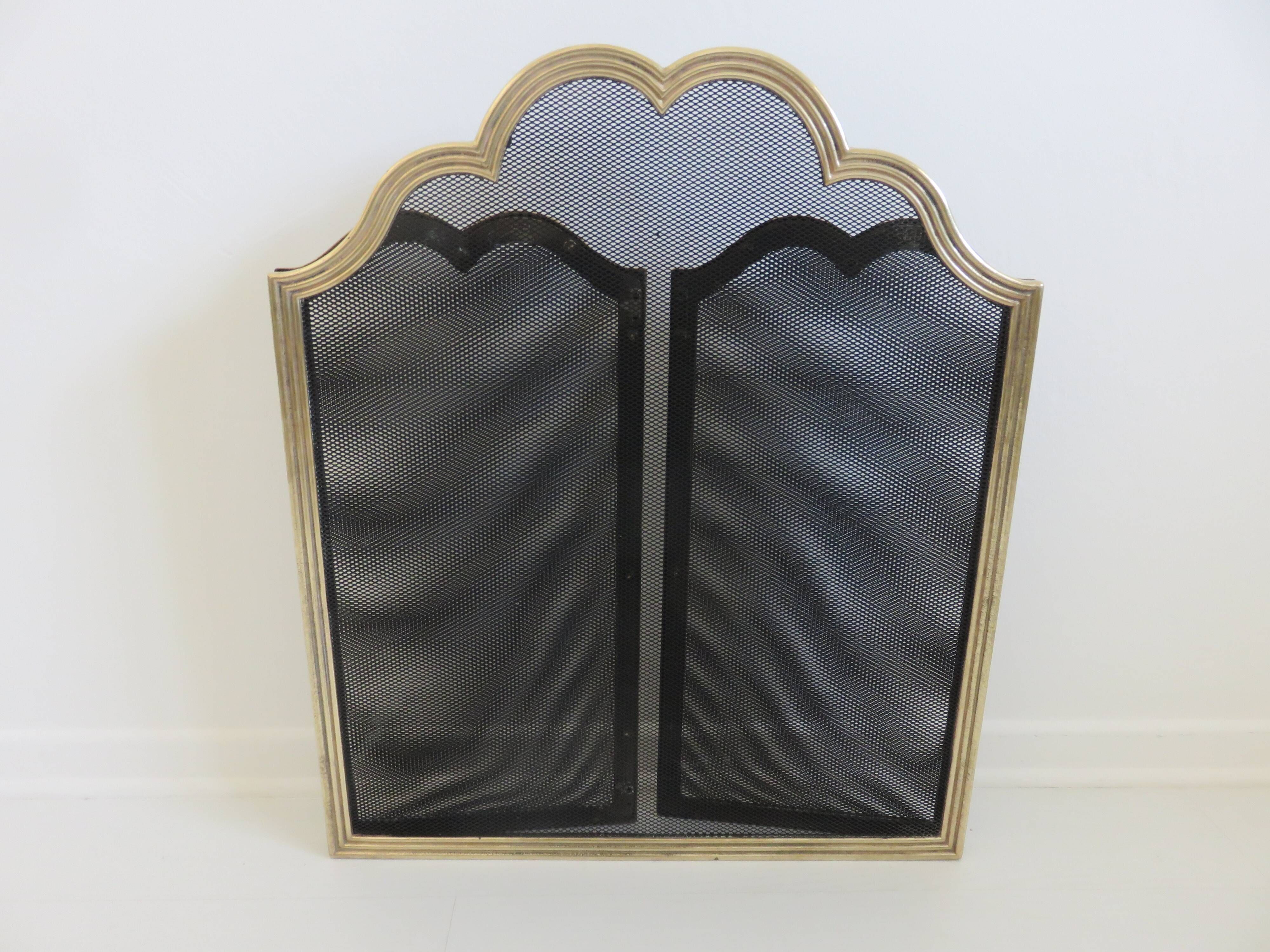 Fire screen, spark screen "made in Italy" brass 1970