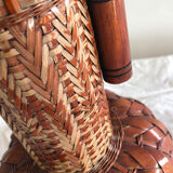 Japanese Ikebana vase in woven bamboo