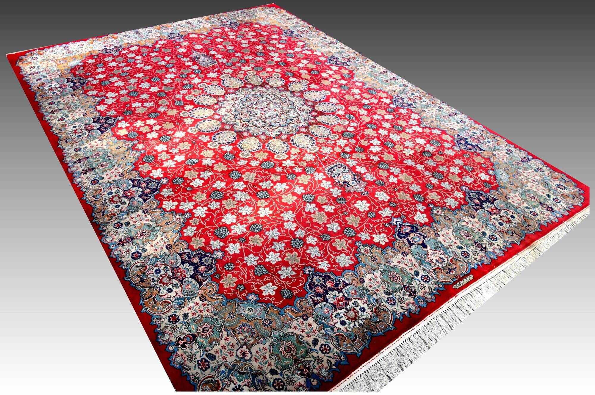 Large Oriental Rug Iran, Kashan Persian - 4.45 x 3.30 Meters - Mid 20th Century: Kork Wool