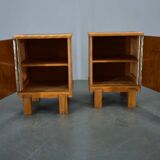 1935s pair of rare Art Deco bedside tables, Czechoslovakia