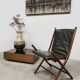 Vintage leather folding chair 'Campaign chair' 1950
