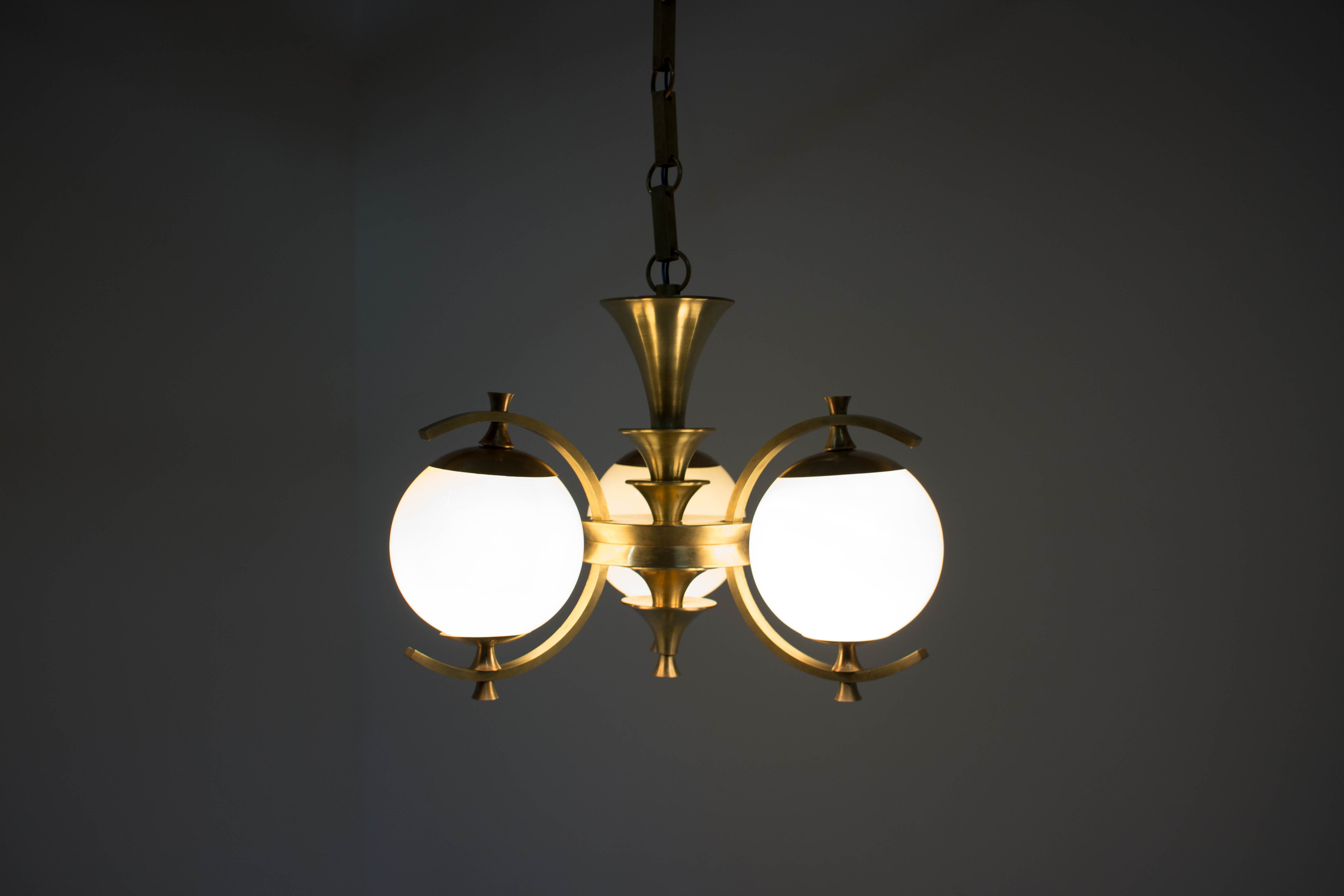 Brass chandelier, 1920s