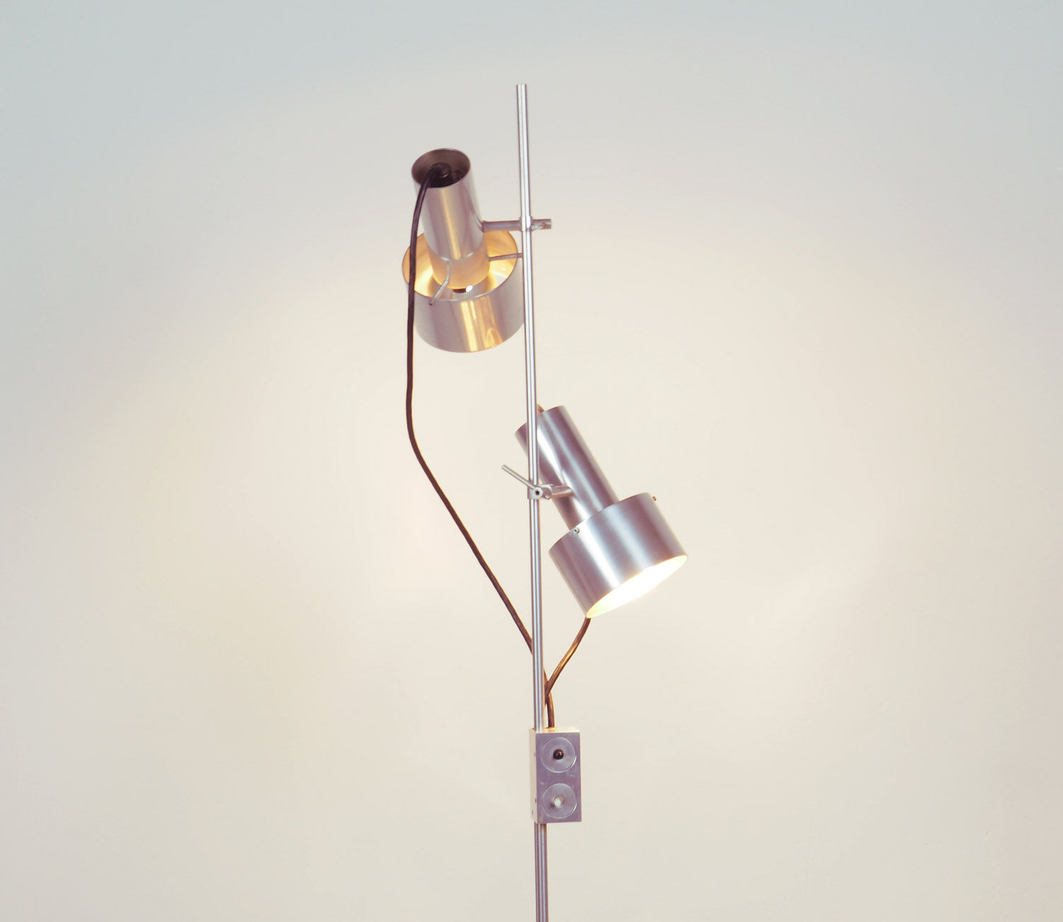 Peter Nelson brushed aluminium FA floor lamp, 1960's