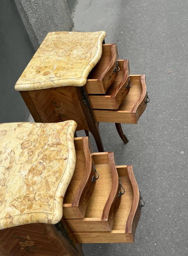 Pair of Louis XV style bedside tables