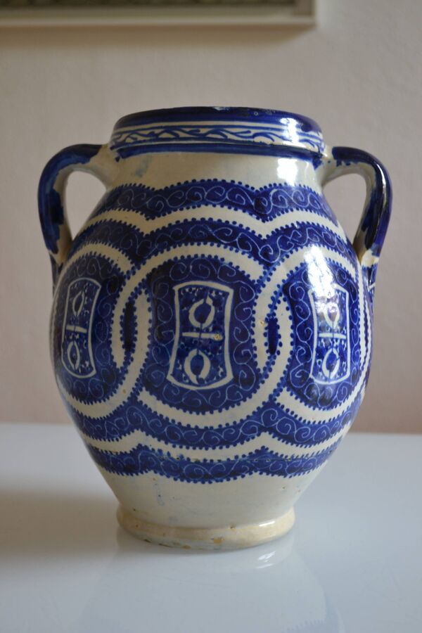 Gros vase atelier Serghini céramique marocaine ancienne 1ère moitié 20è s.