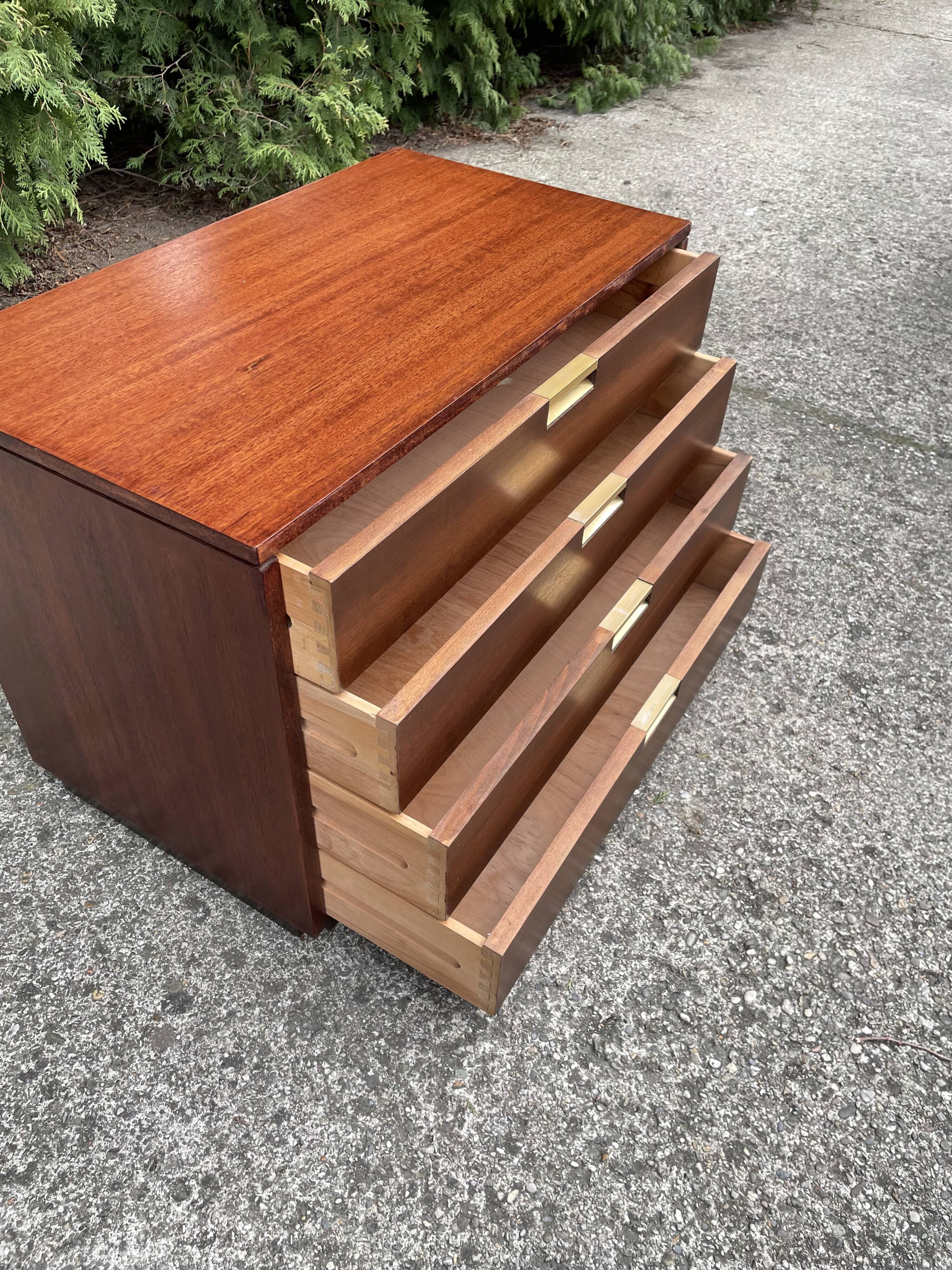 Mid-century scandinavian style chest of drawers dresser with plinth base, 1970s
