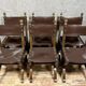 Set of 6 Renaissance style chairs in solid wood and leather, 19th century, circa 1850