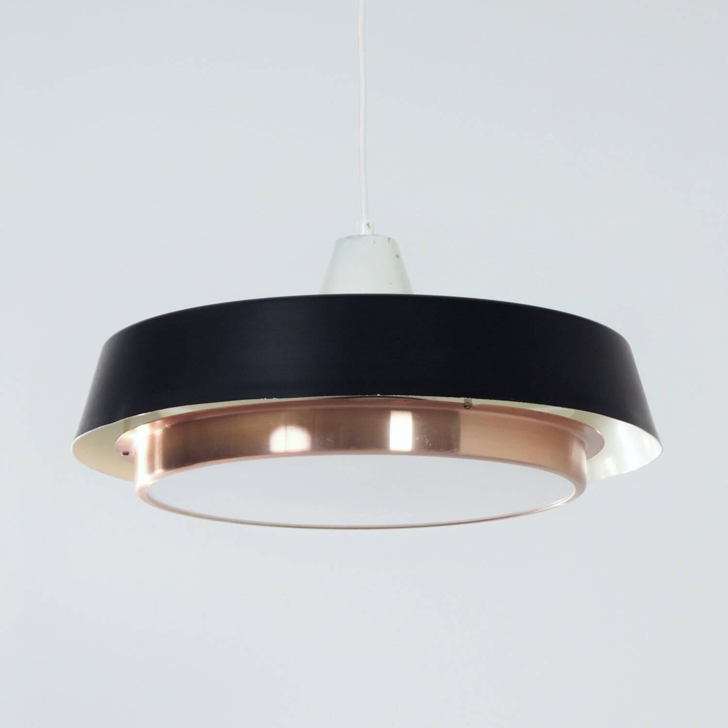 Metal pendant lamp by j.j.m. hoogervorst for anvia, 1960s | rare model