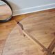 Wooden round table with glass top - Vintage