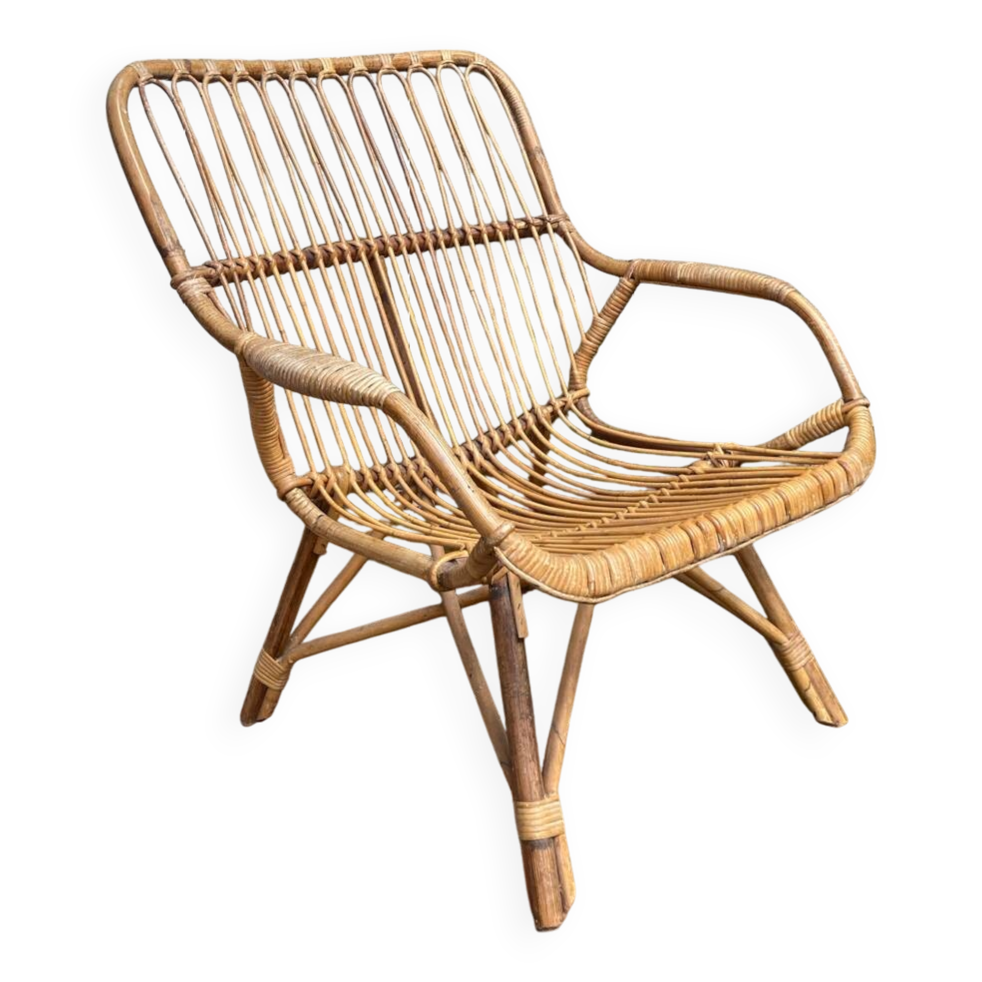 Vintage rattan armchair