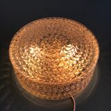 Round ceiling light in molded glass