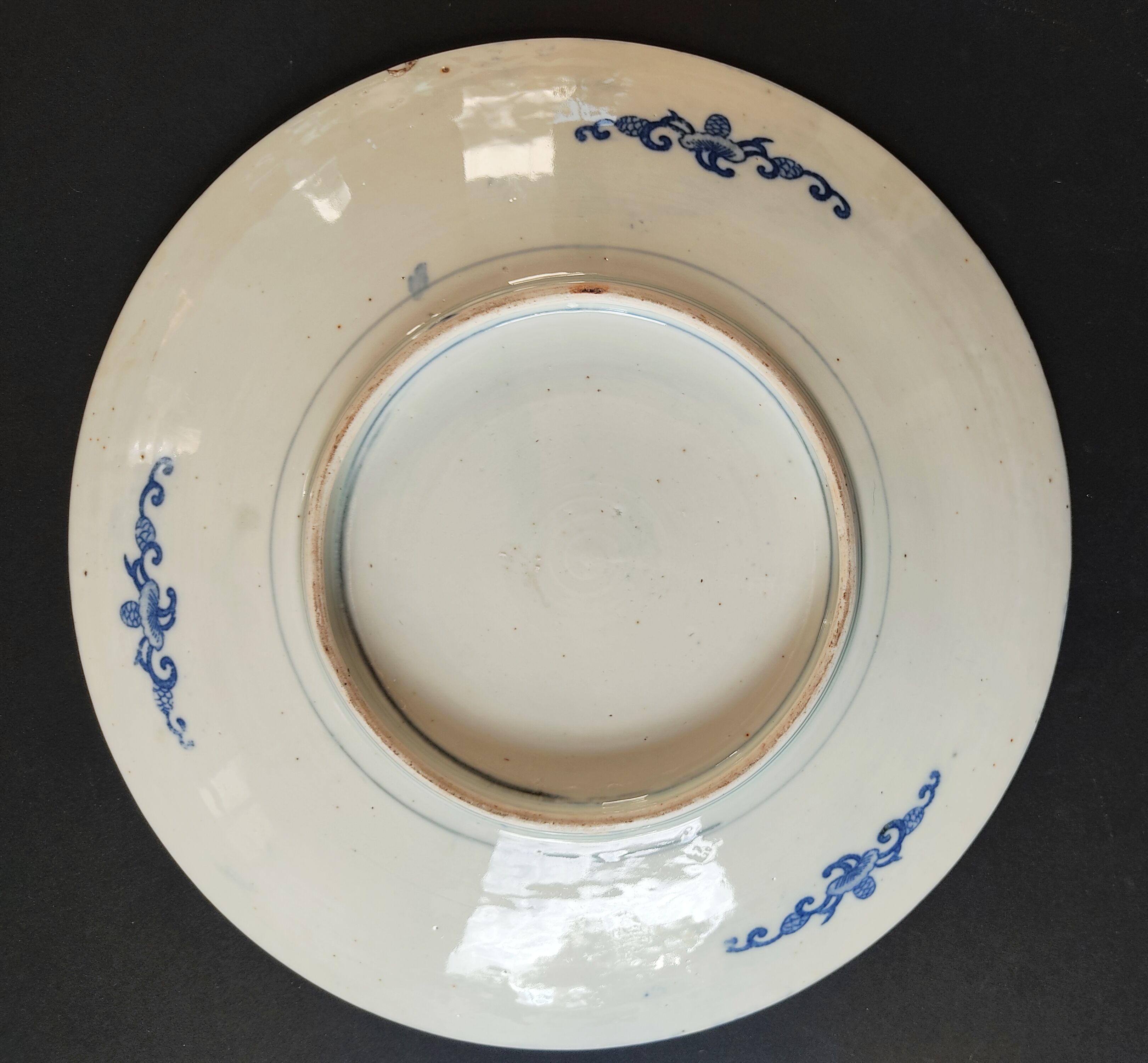 Dish blue and white print japan 30.5 cm