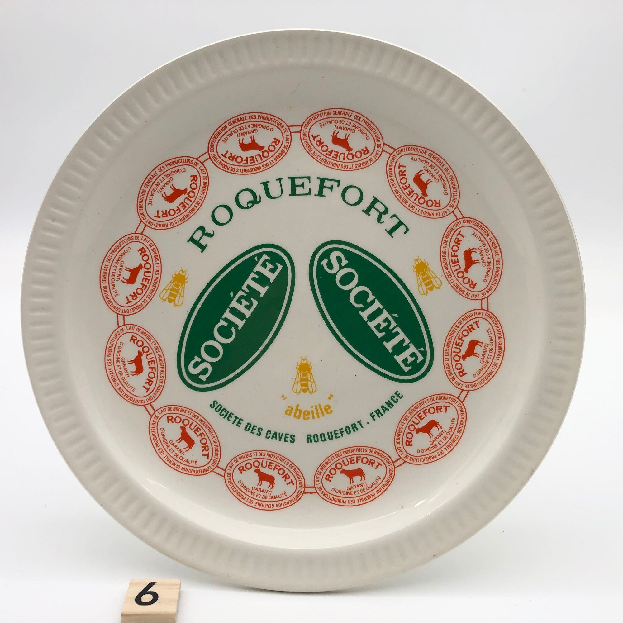 6 cheese plates "Faïence de St-Amand"