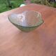 Small vintage textured green glass bowl - Coral style - Mid Century
