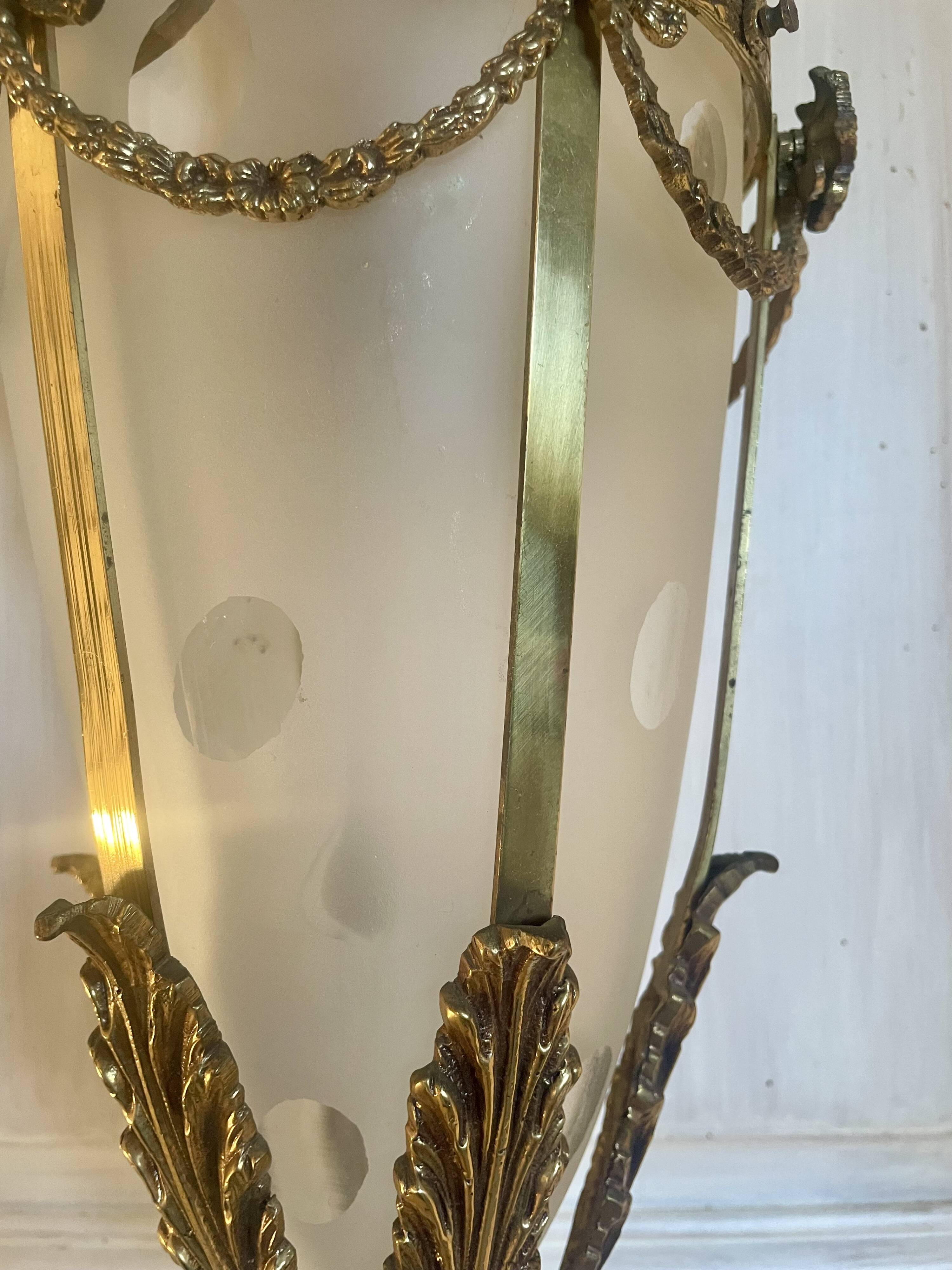 Bronze and polished glass suspension circa 1900