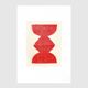 Peinture sur papier -rouge h716- tableau abstrait signé eawy