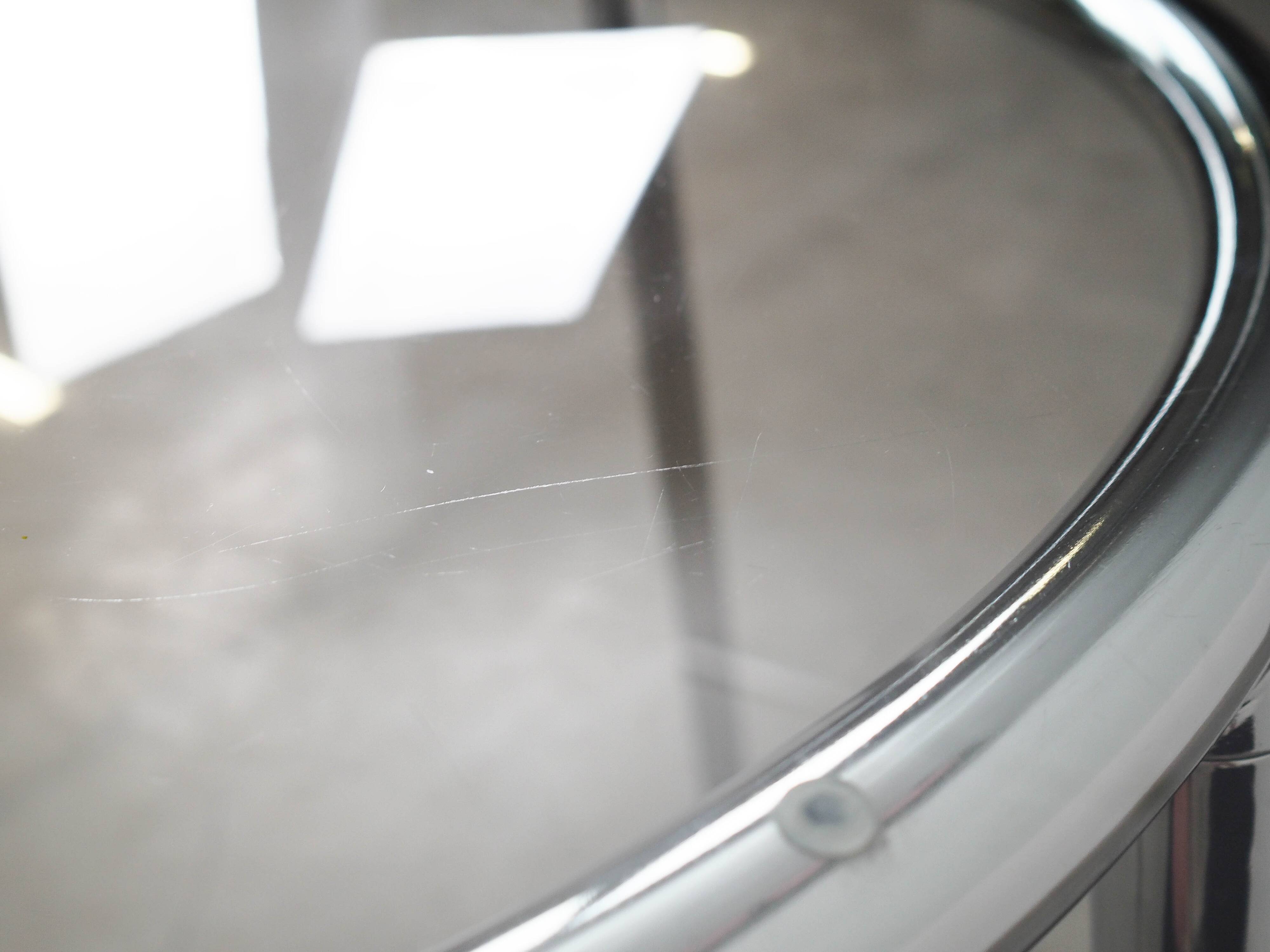 Glass table, Italian design, 1980s, made in Italy