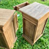Bedside tables made of natural wood