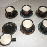 Service 6 cups and sub-cups fat lava from the 60s